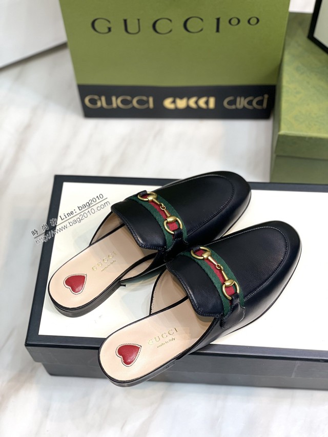 gucci古馳2022新色全新升級版本羊皮織帶馬銜扣半拖 純銅馬銜扣 dx2904